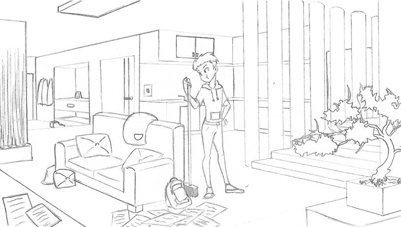 Perspective Drawing (Living Room)